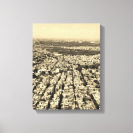 Luchtfoto van skylines van de stad canvas afdruk