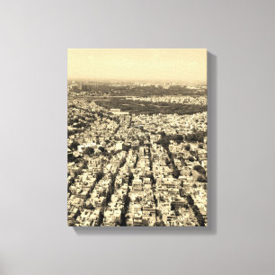 Luchtfoto van skylines van de stad canvas afdruk