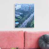 Luchtfoto van stadsgebouwen overdag canvas afdruk (Insitu (Woonkamer))