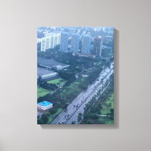 Luchtfoto van stadsgebouwen overdag canvas afdruk (Voorkant)