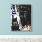 Luchtfoto van stadslichten canvas afdruk (Insitu (Houten vloer))