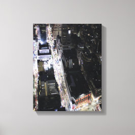 Luchtfoto van stadslichten canvas afdruk