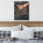 Luchtfotografie Stadsgebouwen Canvas Afdruk (Insitu (Slaapkamer))
