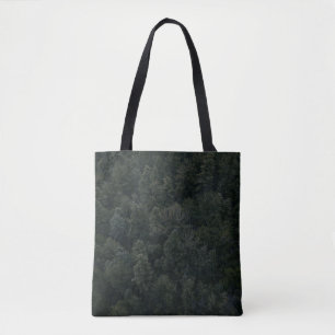 Luchtfotografie van bomen tote bag