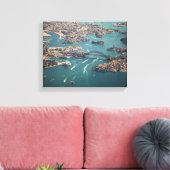 Luchtfotografie van brug canvas afdruk (Insitu (Woonkamer))