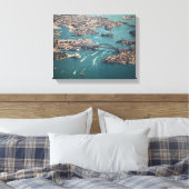 Luchtfotografie van brug canvas afdruk (Insitu (Slaapkamer))