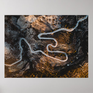 LUCHTFOTOGRAFIE VAN DE WEG POSTER