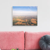Luchtfotografie van Green Fields Canvas Afdruk (Insitu (Woonkamer))