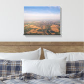 Luchtfotografie van Green Fields Canvas Afdruk (Insitu (Slaapkamer))