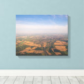 Luchtfotografie van Green Fields Canvas Afdruk (Insitu (Houten vloer))
