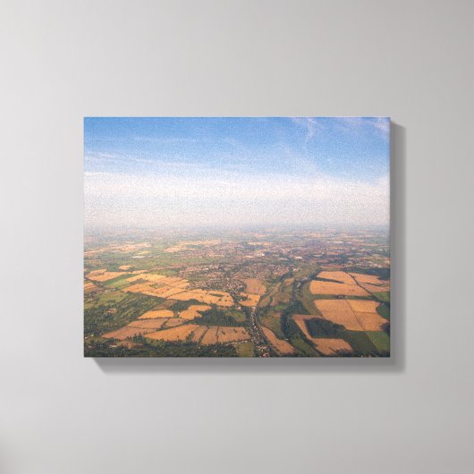 Luchtfotografie van Green Fields Canvas Afdruk (Voorkant)