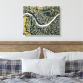 Luchtfotografie van Grey Road Canvas Afdruk (Insitu (Slaapkamer))
