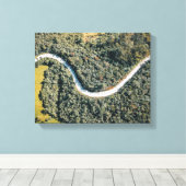 Luchtfotografie van Grey Road Canvas Afdruk (Insitu (Houten vloer))