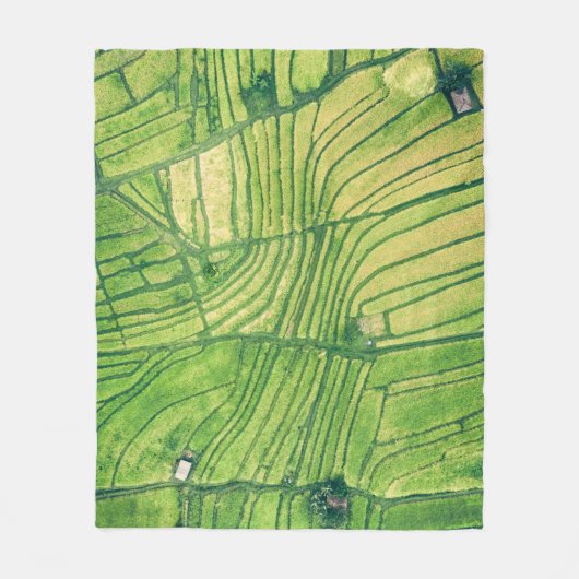Luchtfotografie van rijstveld fleece deken (Voorkant)