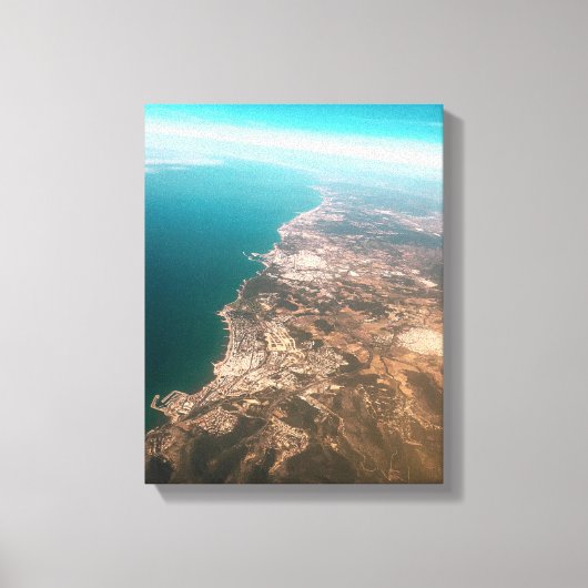 Luchtfotografie van stad C Canvas Afdruk (Voorkant)