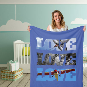 Luchtfoto's in LOVE-frame, luchtvaart Eenvoudig Fleece Deken