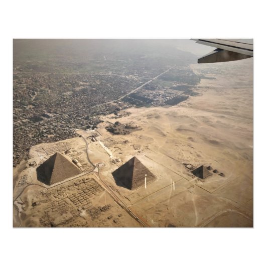 Luchtfoto's van pyramiden uit Egypte Foto Afdruk (Voorkant)
