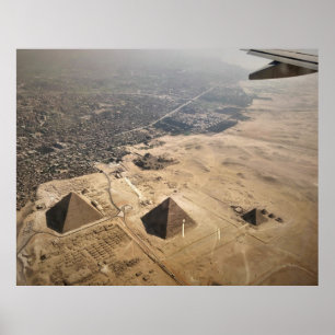Luchtfoto's van pyramiden uit Egypte Poster