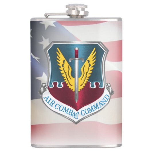 Luchtgevechtscommando met de Amerikaanse vlag Heupfles (Voorkant)