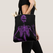 luchtgitaar paars skelet tote bag (Dichtbij)