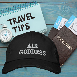 Luchtgodin Typografie, Wanderlust, Eenvoudig Geborduurde Pet