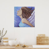 Luchtgodin Vliegend 18 "x 18", Poster (mat) (Keuken)