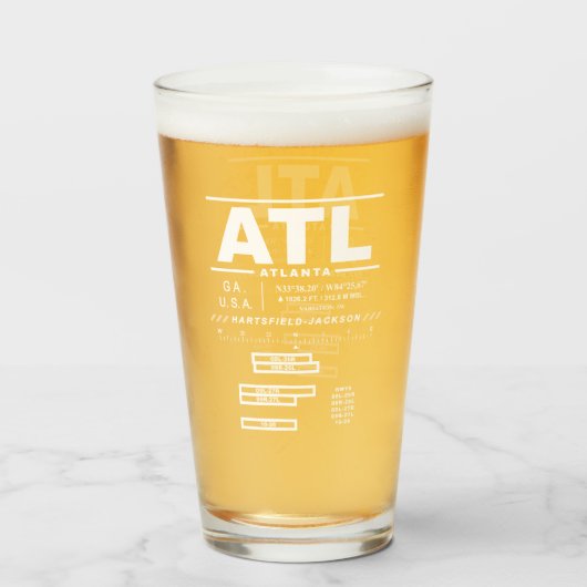 Luchthaven Atlanta ATL Glas (Achterkant gevuld)