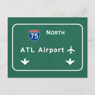 Luchthaven Atlanta ATL I-75 N Interstate Georgia - Briefkaart