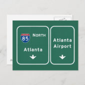 Luchthaven Atlanta ATL I-85 N Interstate Georgia - Briefkaart (Voorkant / Achterkant)