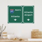 Luchthaven Atlanta ATL I-85 N Interstate Georgia - Poster (Keuken)