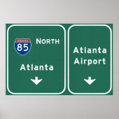 Luchthaven Atlanta ATL I-85 N Interstate Georgia - Poster (Voorkant)