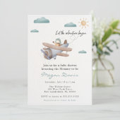 Luchthaven Baby Shower-uitnodigingen reizen Kaart (Staand voorkant)