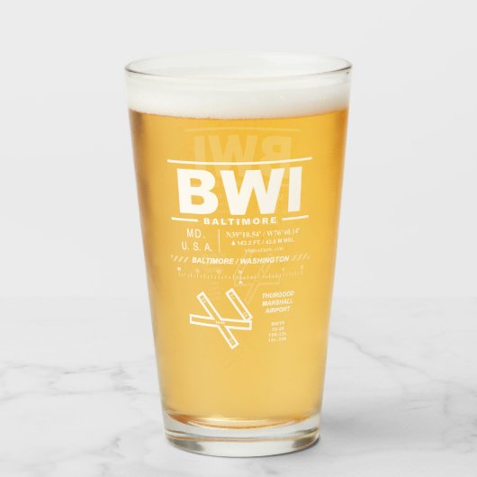 Luchthaven Baltimore/Washington Internationaal BWI Glas (Voorkant gevuld)