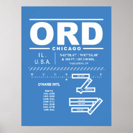 Luchthaven Chicago O'Hare ORD Poster