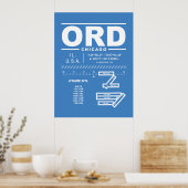 Luchthaven Chicago O'Hare ORD Poster (Keuken)