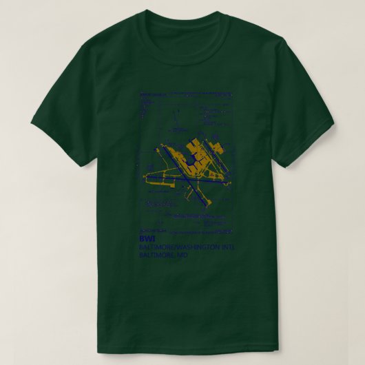 Luchthaven Diagram BaltimoreWashington Intl BWI TS T-shirt (Design voorkant)