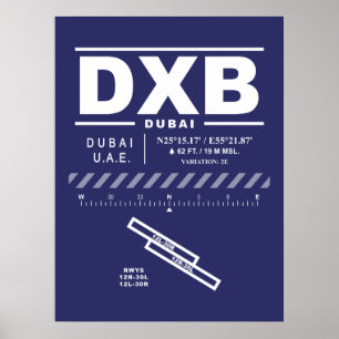Luchthaven Dubai Internationaal DXB Poster