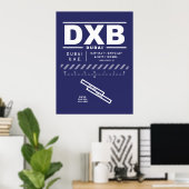 Luchthaven Dubai Internationaal DXB Poster (Thuiskantoor)