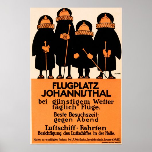 LUCHTHAVEN FLUGPLATZ JOHANNISTHAL VAN Julius Kling Poster (Voorkant)