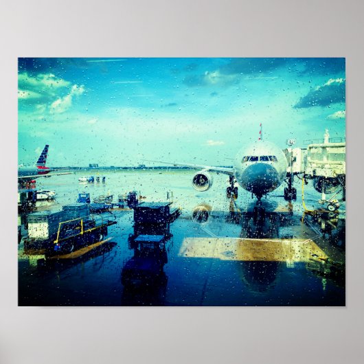 Luchthaven in Rain Poster (Voorkant)