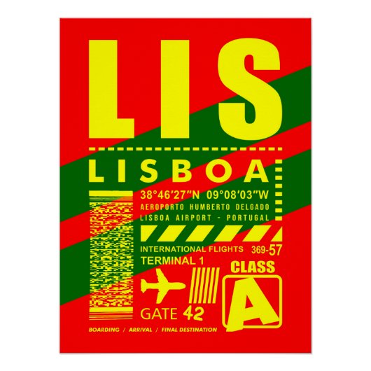 Luchthaven LIS Lissabon Perfect Poster (Voorkant)