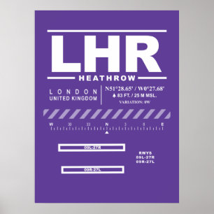 Luchthaven Londen Heathrow LHR Poster