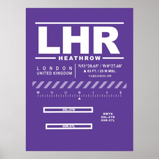 Luchthaven Londen Heathrow LHR Poster (Voorkant)