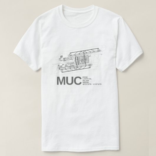 Luchthaven Munich Franz Josef International T-shirt (Design voorkant)