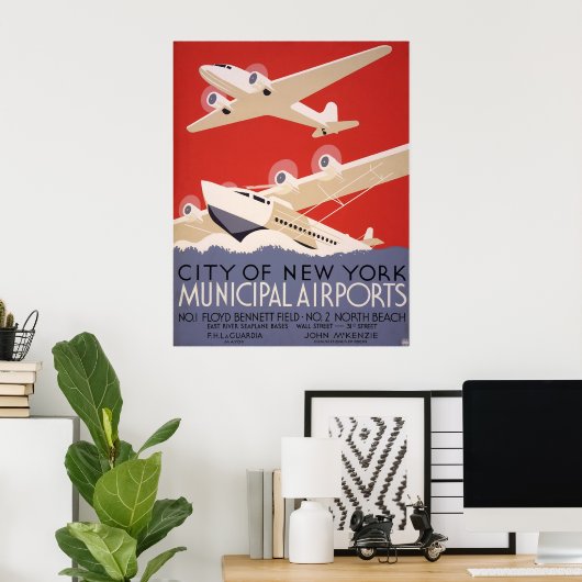 Luchthaven New York City Poster (Thuiskantoor)