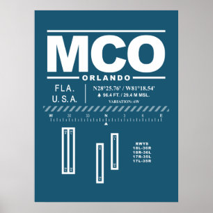 Luchthaven Orlando Internationaal MCO Poster