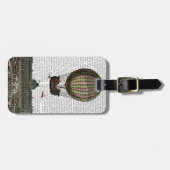 Luchthaven over de stad bagagelabel (Voorkant horizontaal)