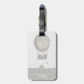 Luchthaven over de stad bagagelabel (Achterkant verticaal)