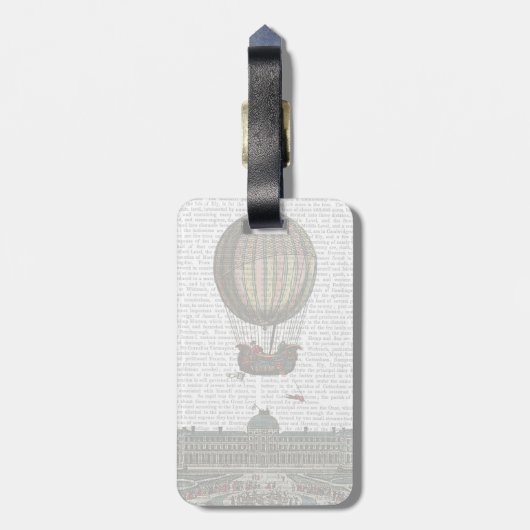 Luchthaven over de stad bagagelabel (Achterkant verticaal)