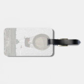 Luchthaven over de stad bagagelabel (Achterkant horizontaal)